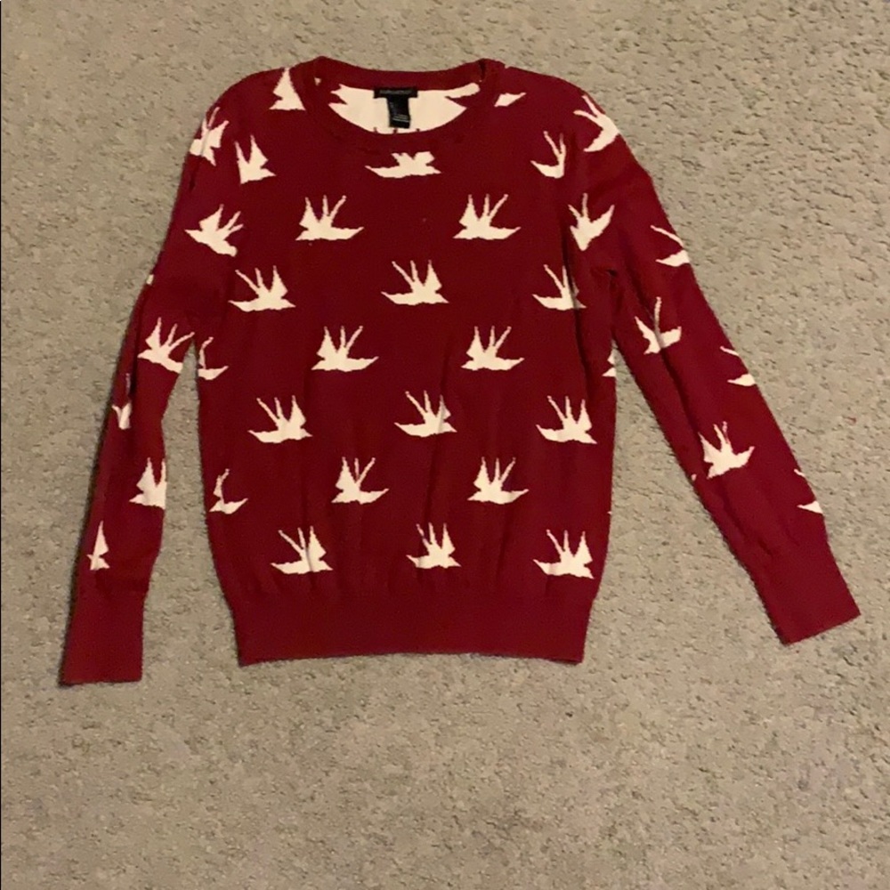 Rusted Red Bird Thick Shirt/Thin Sweater